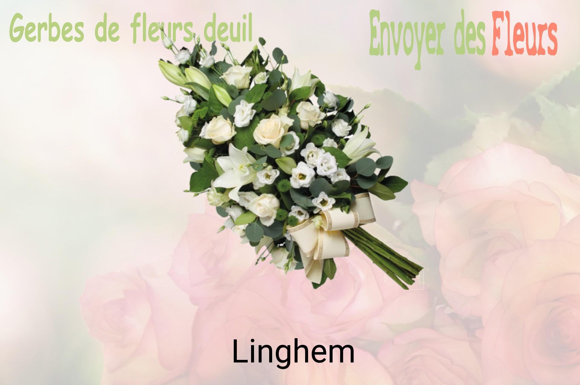 Gerbe de fleurs de deuil livrée à Linghem